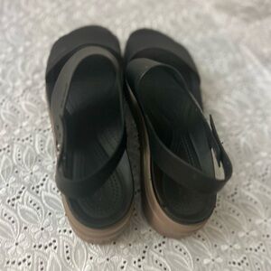 CROCS Black and Tan Women's Sandals